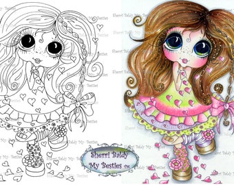 INSTANT DOWNLOAD Digital Digi Stamps Big Eye Big Head Dolls IMG215  My Besties By Sherri Baldy