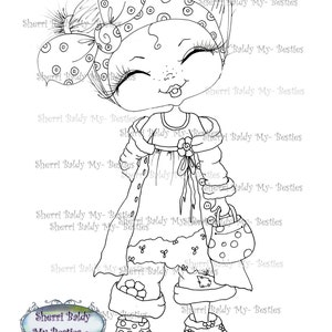 INSTANT DOWNLOAD Digital Digi Stamps Big Eye Big Head Dolls Bestie New Bestie Trudy My Besties By Sherri Baldy image 2