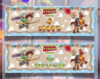 Toy Story födelsedagsbanderoll | Redigerbar Canva-festdekoration (digital nedladdning) 72 x 24 tum