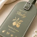 Personalized Italy Leather Luggage Tag Custom Destination Wedding Favor Travel Bag Tag For Groups Corporate Gifts