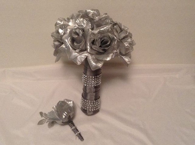 silver flower bouquet
