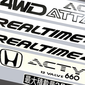 Acty Attack Mini Truck Decals Complete Set | Outdoor Vinyl JDM Sticker Kit for Kei Trucks, Import Cars, and Windows