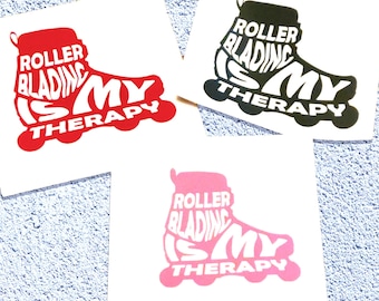 Skaten is mijn therapie sticker buiten vinyl agressieve straat park recreatief schaatsen cadeau voor auto's ramen bekers laptops