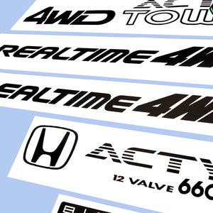 Acty TOWN Mini Truck Decals Complete Set Outdoor Vinyl for Import Cars, Windows JDM Sticker Kei Truck