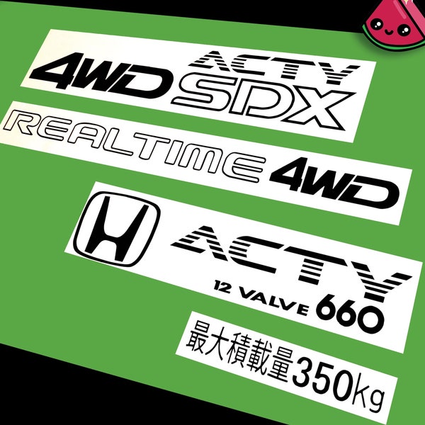 Acty SDX Style 2 Mini Truck Decals Complete Set Outdoor Vinyl for Import Cars, Windows JDM Sticker Kei Truck