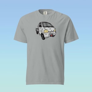 Unisex Suzuki Carry Tshirt Manga Style Japanese Kei Truck Garment-Dyed Heavyweight Tee by Fresh Melon Creations
