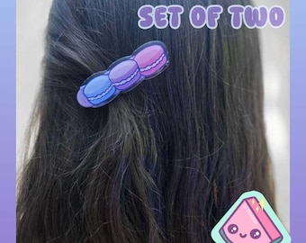 Kawaii Hair Clips Macarons SET OF 2 | Kidcore Accessories | Fairy Kei Accessories Barrettes