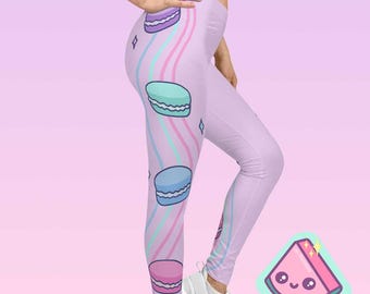Yume Kawaii Macaron Leggings: Pastel Harajuku Fashion, Monster Girl Collection