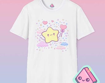 Fairy Kei Star Shirt | Magical Girl Kawaii Tee | Pastel Yume Kawaii T-Shirt | Cute Star Shirt