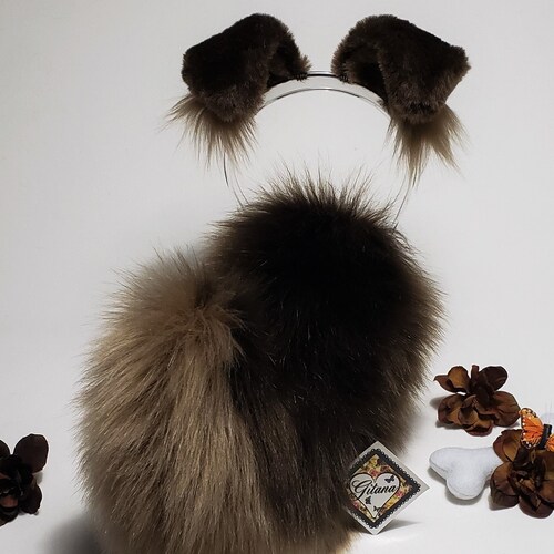 Brown and Tan Puppy Dog Ears Headband Floppy Dog Cosplay Etsy