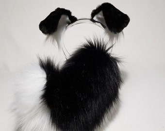 Sassy Black Puppy Ears and Tail,Puppy Ears,Puppy Costume,Cosplay,Puppy Tail,Shepherd,Harajuku,Puppy Ears,bunny ears and Tail,Shiba,Dog ears