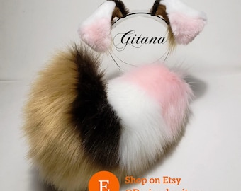 Neapolitan Sassy Puppy Ears and Tail,Puppy Ears Headband,Puppy Costume,Cosplay,Puppy Tail,Shepherd,Harajuku,Puppy Ears,Shiba,Dog ears