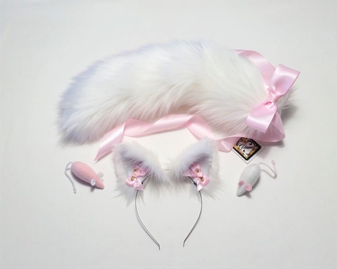 White Cat Ears and TailRealistic Cat Ears and TailCat Ear Etsy