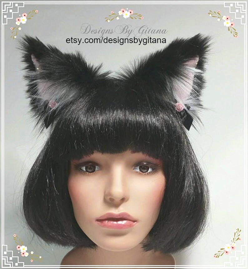Cat Ear Headbandcat Earsblack Catcat Ear and Tailcat Etsy