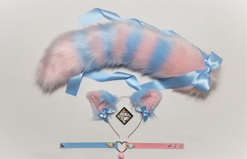 Cat Ears and Tail-Realistic Cat Ears and Tail-Pink Cat | Etsy