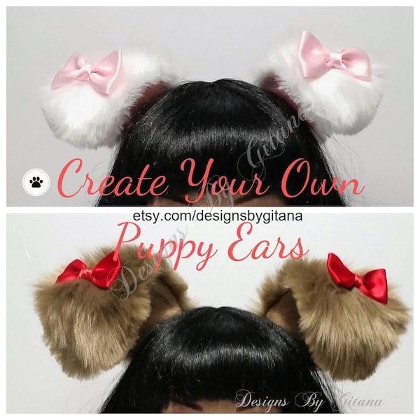 Puppy Ears and Tail,Puppy Ears,Pet play,Puppy Costume,Cosplay,Lolita,Farie Kei,Harajuku,Cat ears and Tail,Halloween,designsbygitana