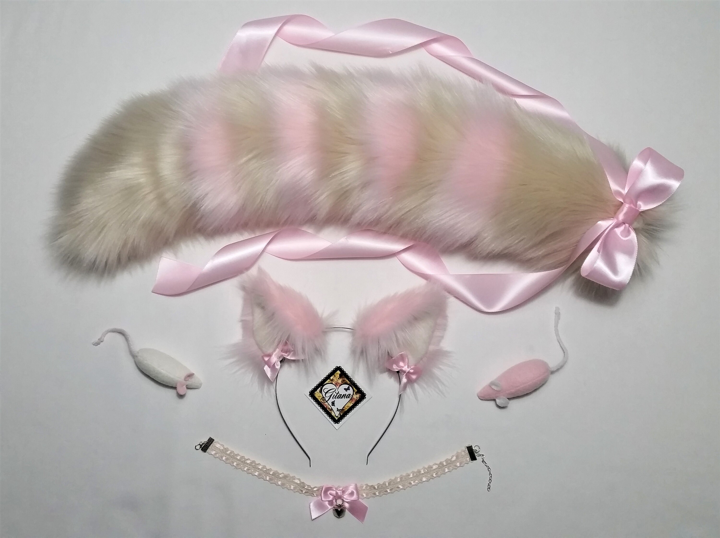Ivory and Pink Cat Ears and TailRealistic Cat Ears and Etsy