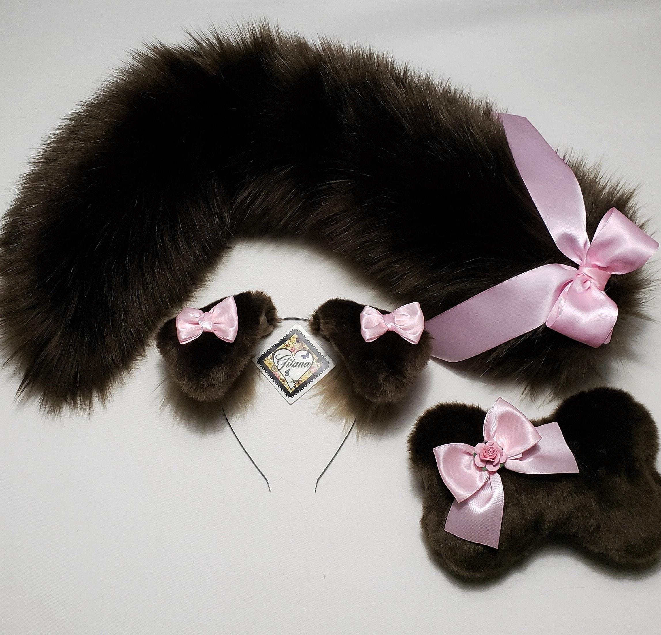 Kirei Sui Kids Puppy Dog Costume Set - Headband Ears, Tail, Bowtie, Light Brown, 3 Piece - View #2