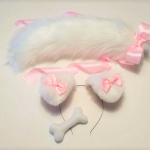 Puppy Ears and Tail,Puppy Ears Headband,Puppy Costume,Cosplay, Lolita,Farie Kei,Harajuku,Puppy Ears,Cat ears and Tail,Halloween