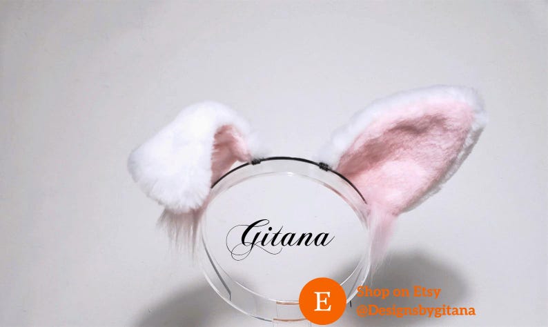 White Puppy Ears and Tail,Puppy Ears Headband,Puppy Costume,Cosplay,Party Favor, Birthday,Harajuku,Puppy Ears,Cat ears and Tail,Halloween image 5