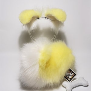 Sassy Daisy Puppy Ears and Tail,Lolita,Puppy Costume,Cosplay,Puppy Tail,Shepherd,Harajuku,Puppy Ears,Cat ears and Tail,Shiba,Dog ears