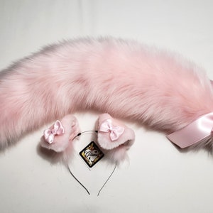 Pink Puppy Ears and Tail,Puppy Ears Headband,Puppy Costume,Cosplay,Lolita,Harajuku,Puppy Ears,Cat ears and Tail,Halloween,Shepherd Tail