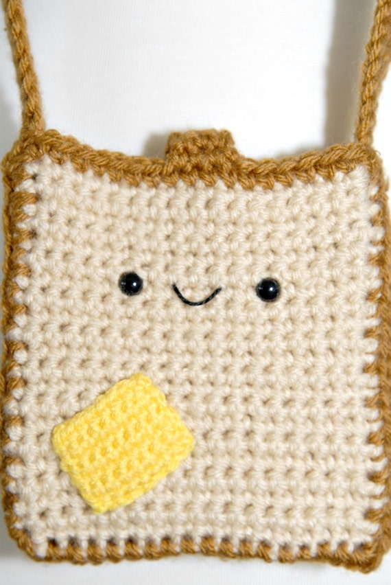 Items similar to MADE TO ORDERButtered Toast Hip Crochet Purse