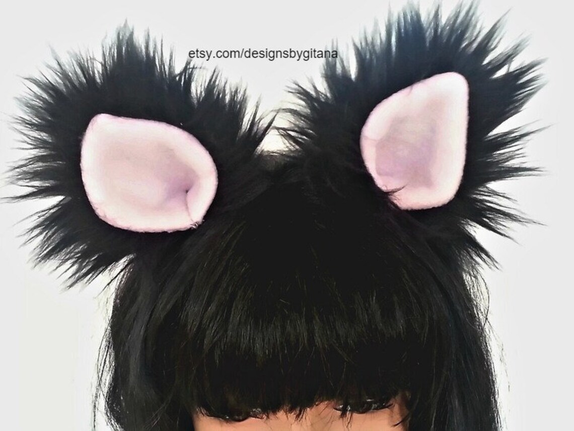 Black Cat Earshalloweencostumecosplaycat Ears and Tail for Etsy