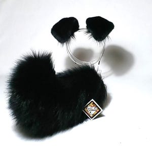 Sassy Black Puppy Ears and Tail,Puppy Ears Headband,Puppy Costume,Cosplay,Puppy Tail,Shepherd,Harajuku,Puppy Ears,bunny ears and Tail,Shiba