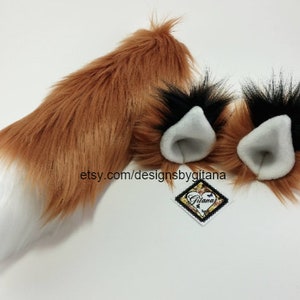 Fox Ears And Tail-Realistic-Fox Tail-Fox Ear and Tail For Kids-Fox Ears-Kid Costume-Fox ear headband-Fox Costume-Halloween-Cat ears and tail