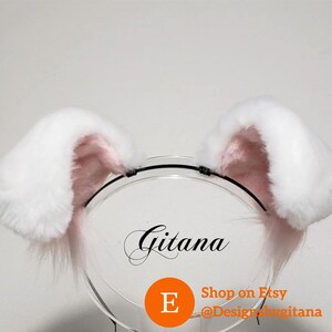 White Puppy Ears and Tail,Puppy Ears Headband,Puppy Costume,Cosplay,Party Favor, Birthday,Harajuku,Puppy Ears,Cat ears and Tail,Halloween Ears-No Bows