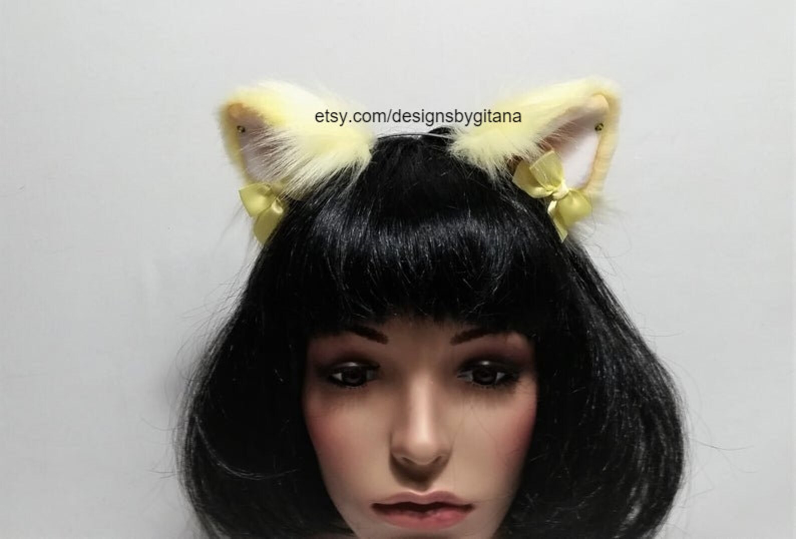 Yellow Cat Ear Headbandcat Earscat Ear and Tailcat Etsy