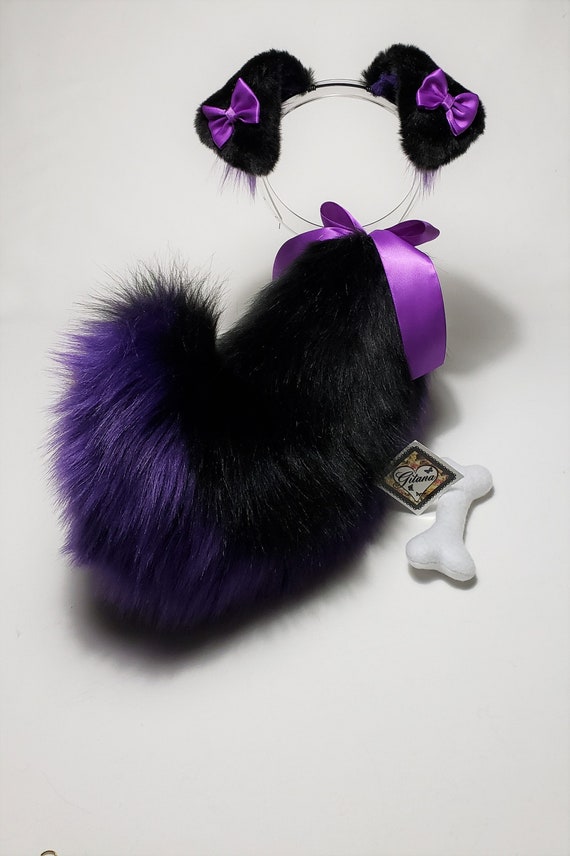 Purple and Black Sassy Ears and Tail,puppy Costume,cosplay  display picture 2