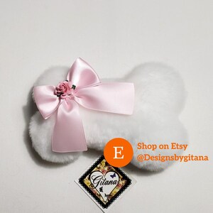 White Puppy Ears and Tail,Puppy Ears Headband,Puppy Costume,Cosplay,Party Favor, Birthday,Harajuku,Puppy Ears,Cat ears and Tail,Halloween Toy-Bow