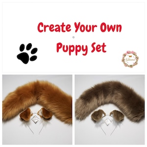 Custom Puppy Ears and Tail,Puppy Ears Headband,Puppy Costume,Cosplay,Puppy Tail,Shepherd,Harajuku,Puppy Ears,Cat ears and Tail,Shiba