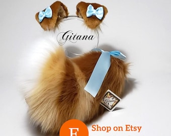 Sassy Puppy Ears and tail,Puppy Costume,Cosplay,Puppy Tail,Harajuku,Puppy Ear,Cat ear and Tail,Shiba,Dog ears,Dog costume,DDLG