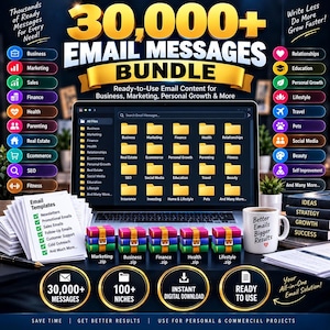 Pack de plus de 30 000 messages électroniques, plus de 100 sujets et niches (téléchargement numérique)