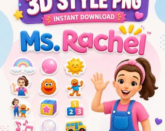 Ms. Rachel PNG 14 Clipart | Cake Topper | Birthday Party (Instant Download)
