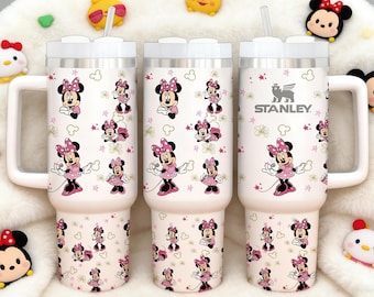 Custom Minnie Tumbler Cup 40oz, Personalized Travel Mug, Leakproof Lid, Double-Wall, Cute Gift for Her, Christmas Gift