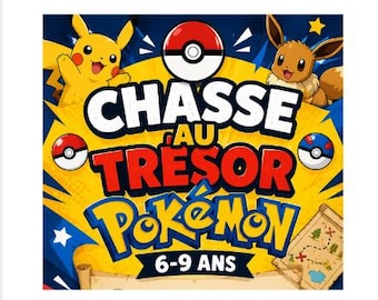 Grande Chasse au Trésor Pokémon 6-9 Ans | Kit Anniversaire Clé en Main à Imprimer | Bonus Inclus