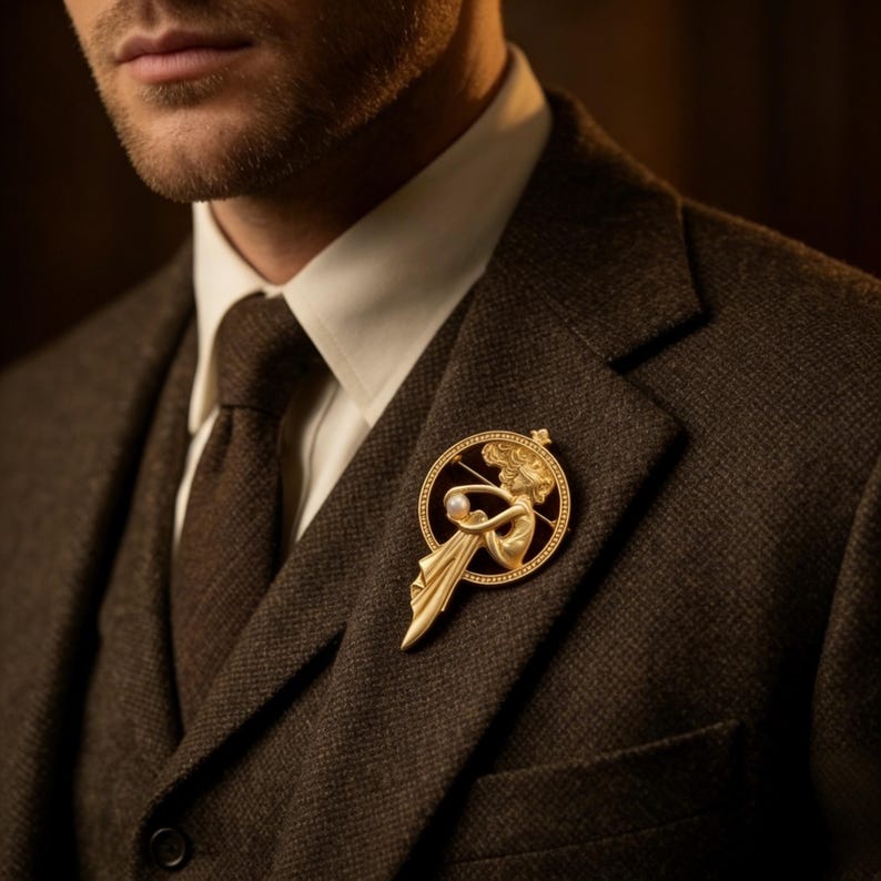 Vintage Style Angel Girl Brooch, Baroque Minimalist Corsage,handmade ...