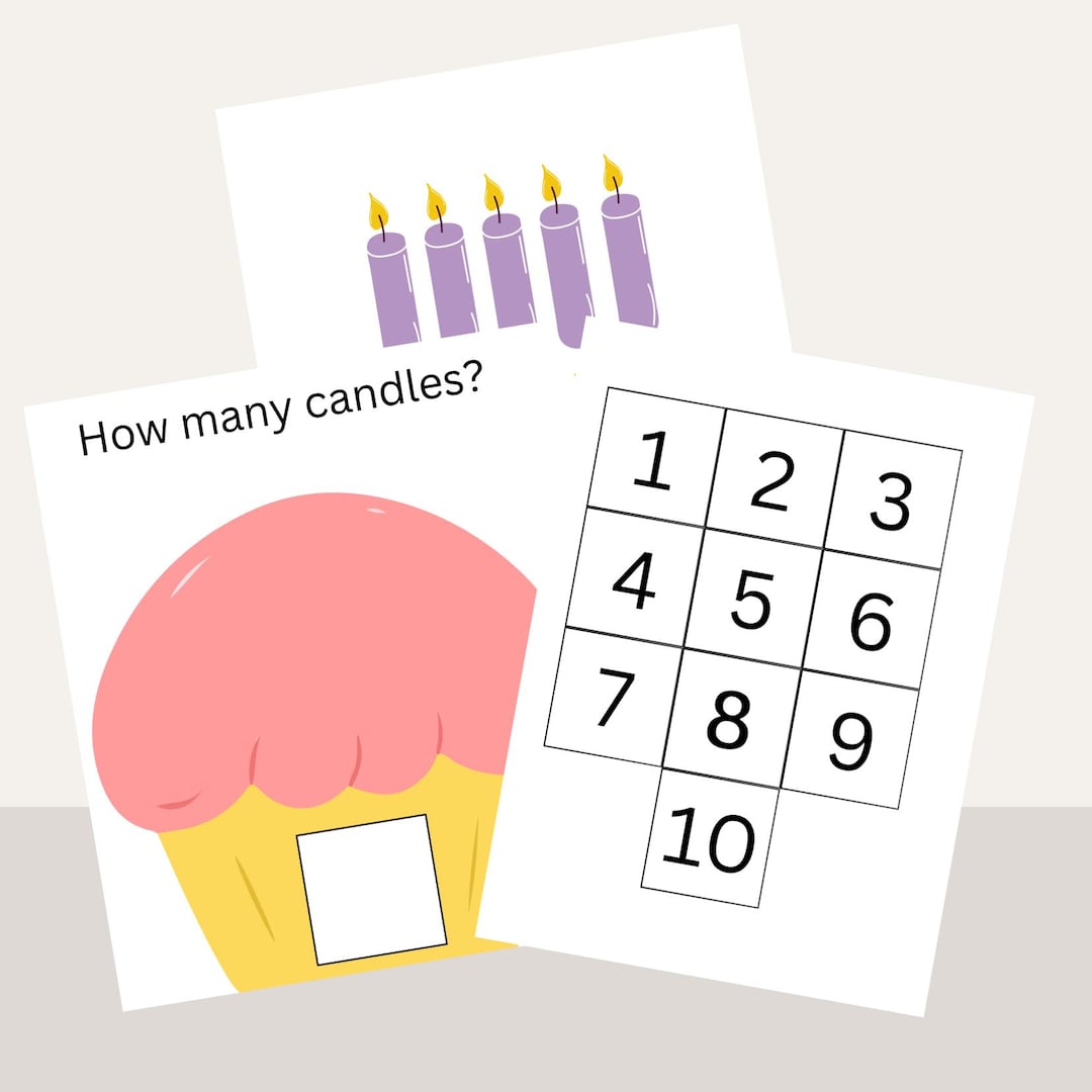 Cup Cake Math Game Cupcake Counting Activity Printable | Birthday Math Game | Numbers 1-10 ...