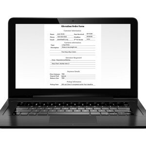 記入可能な補修注文書PDF、コンピューター入力式縫製フォーム、仕立て屋顧客シート、補修フォーム、即時ダウンロード