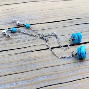 Sleeping Beauty Turquoise and Sterling Silver dangle earrings