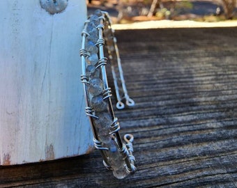 Labradorite and Sterling Silver bangle bracelet small/Medium