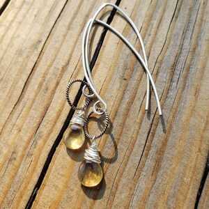 Citrine Teardrops And Sterling Silver dangle earrings