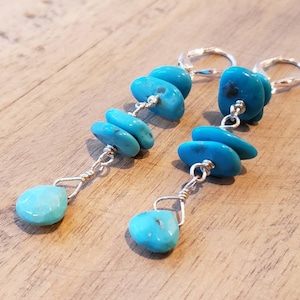 Sleeping Beauty Turquoise and Sterling Silver dangle earrings