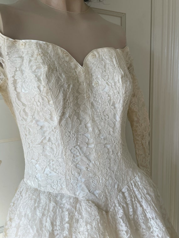 50's Priscilla of Boston Ivory Chantilly Lace Wedd