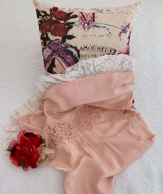 Vintage 30s-40s Silk Slip Dress Bias Negligee/Vint