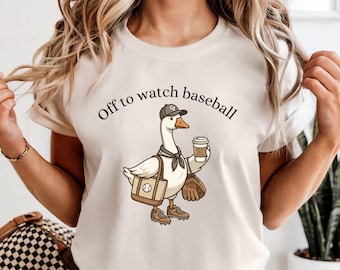 Off To Watch Baseball Goose Shirt Game Day Tee Baseball Mom Gift For Her